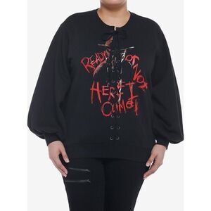 A Nightmare On Elm Street Lace-Up Girls Sweatshirt Plus Size 2